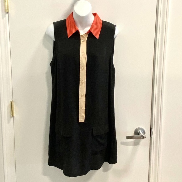 Equipment Dresses Equipment Black Red Tan Lucida Femme Sleeveless